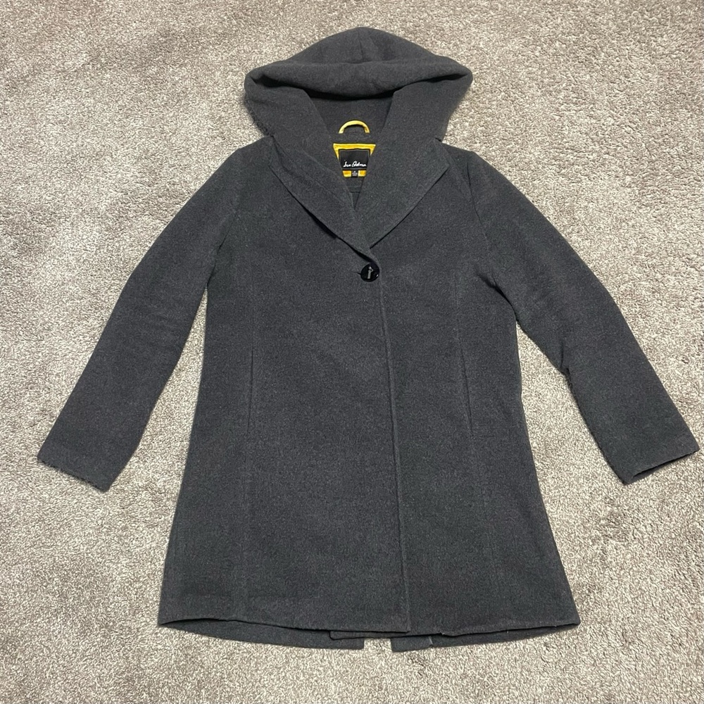 Women’s Sam Edelman Shawl Collar Wool Blend Hooded Coat Size 6